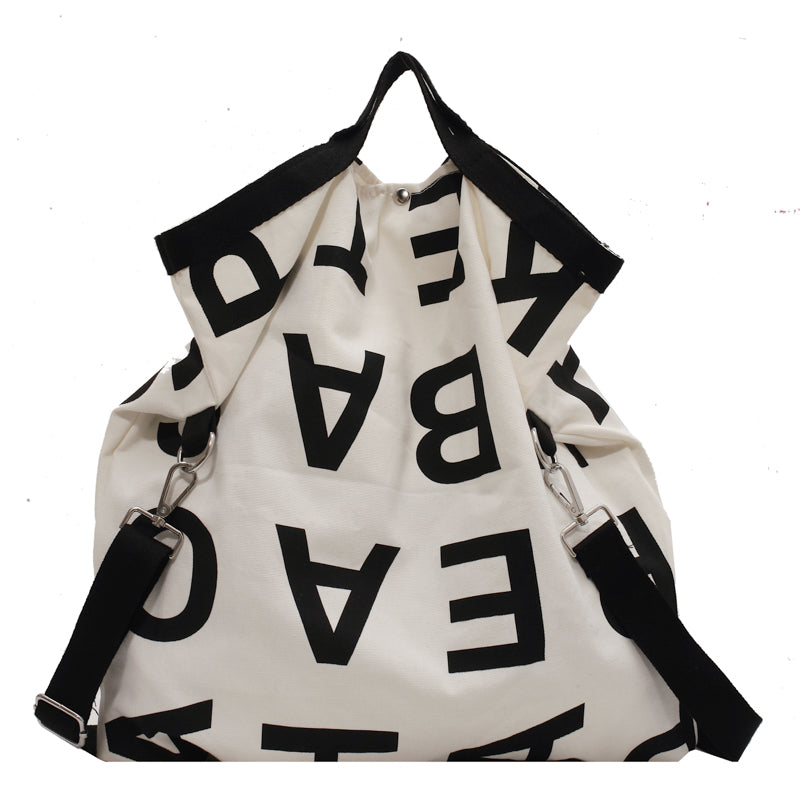 Large-capacity Letter Handbag Canvas Bag Single Shoulder Women