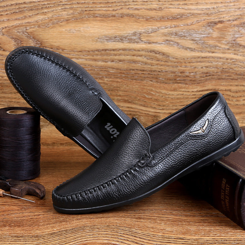 Classic British Style: Men's Business Casual Leather Shoes - Shop Now