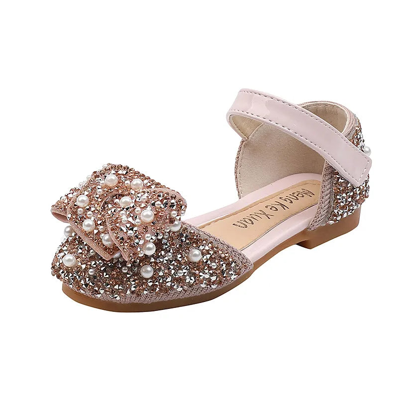 Summer Baby Girls Sandals Children Sandals Toddler Infant Kids Slip On Pearl Crystal Single Princess Roman Shoes Size 21-36
