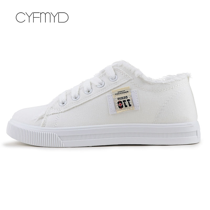 Women Canvas Shoes Casual Lace-Up Shoe Summer Tennis For Girl Flat Vulcanized Shoes