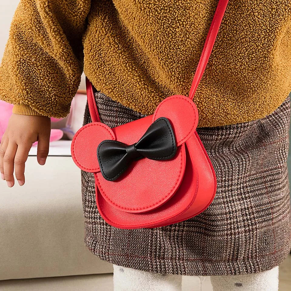 "New Princess Girl Coin Purse Handbag: Cute Cartoon Bow Kid Money Bag - Baby Rabbit Shoulder Bag for Children Wallet Small Coin Box Bag"