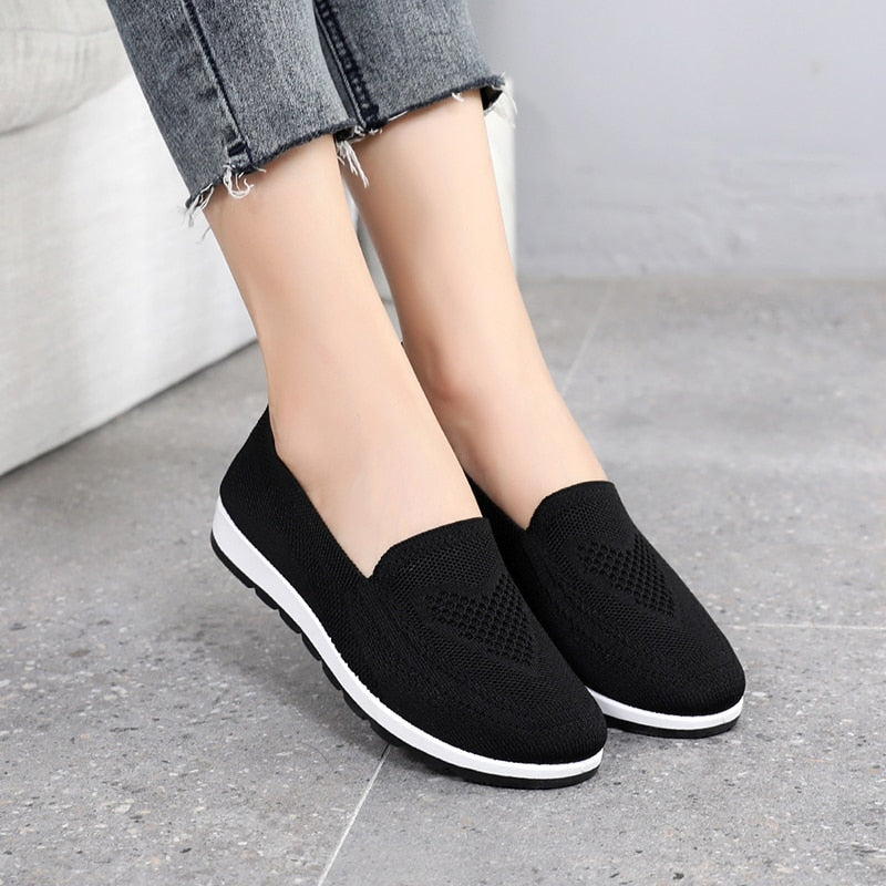 women summer sneakers slip on flat shoes Casual Loafers walking shoes Female Outdoor Mesh Soft Bottom Sports Shoes 2023