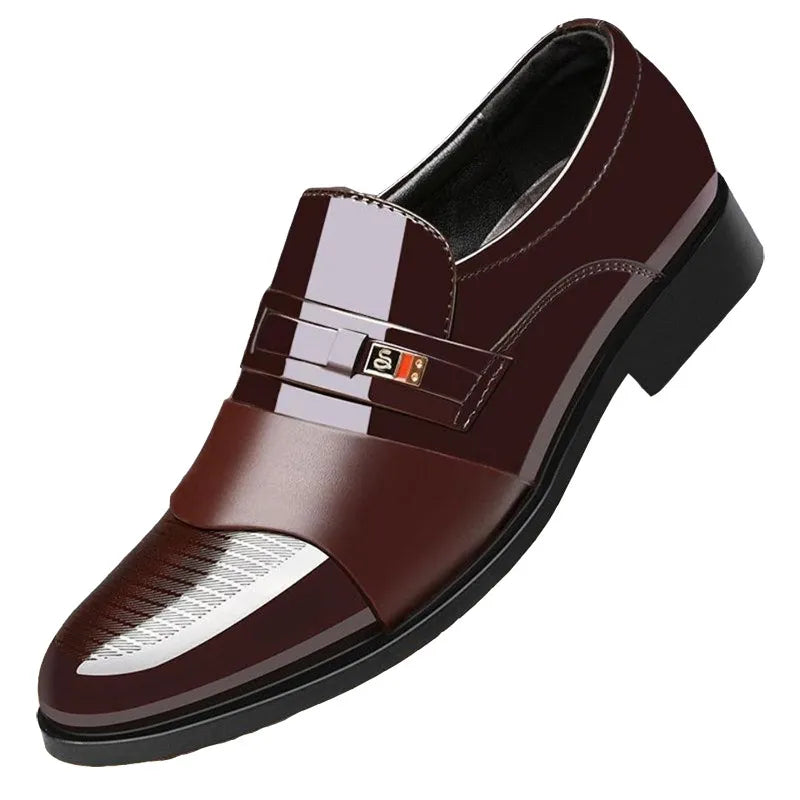 Step into Elegance: High-Quality Leather Men's Formal Slip-On Oxfords & Loafers