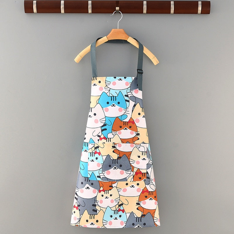 New Cotton Canvas Fashion Waterproof Apron Kitchen Aprons for Women and Men Cooking
