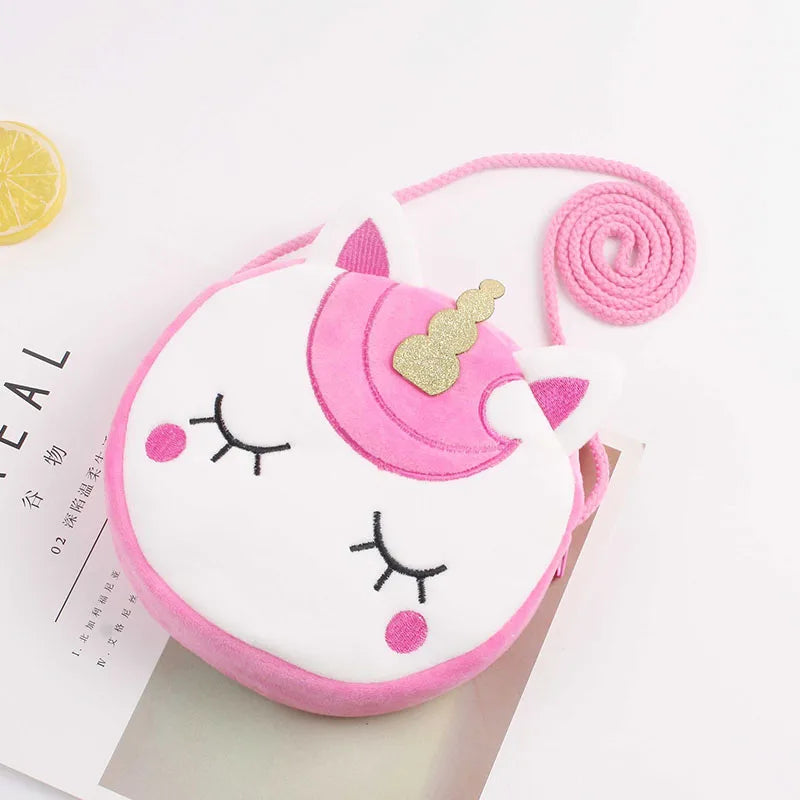 "Cute Unicorn Animals Messenger Bag for Kids: New Fashion Children Girls Shoulder Bag with Keys Coin Purse - Adorable Mini Handbag for Little Princesses"