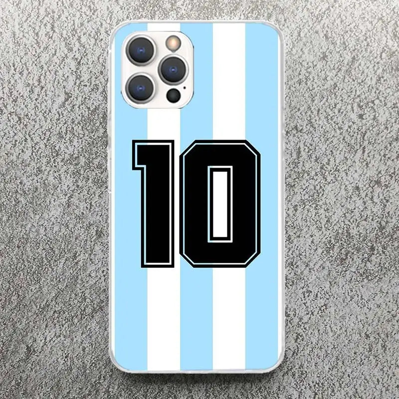"Football Star Number C 7 10 Print Soft Case for iPhone - Premium Phone Shell for iPhone 11/13/14 Pro Max/15 Ultra/12 Mini, XS/XR/X/SE/7 Plus/8 - Stylish Patterns"