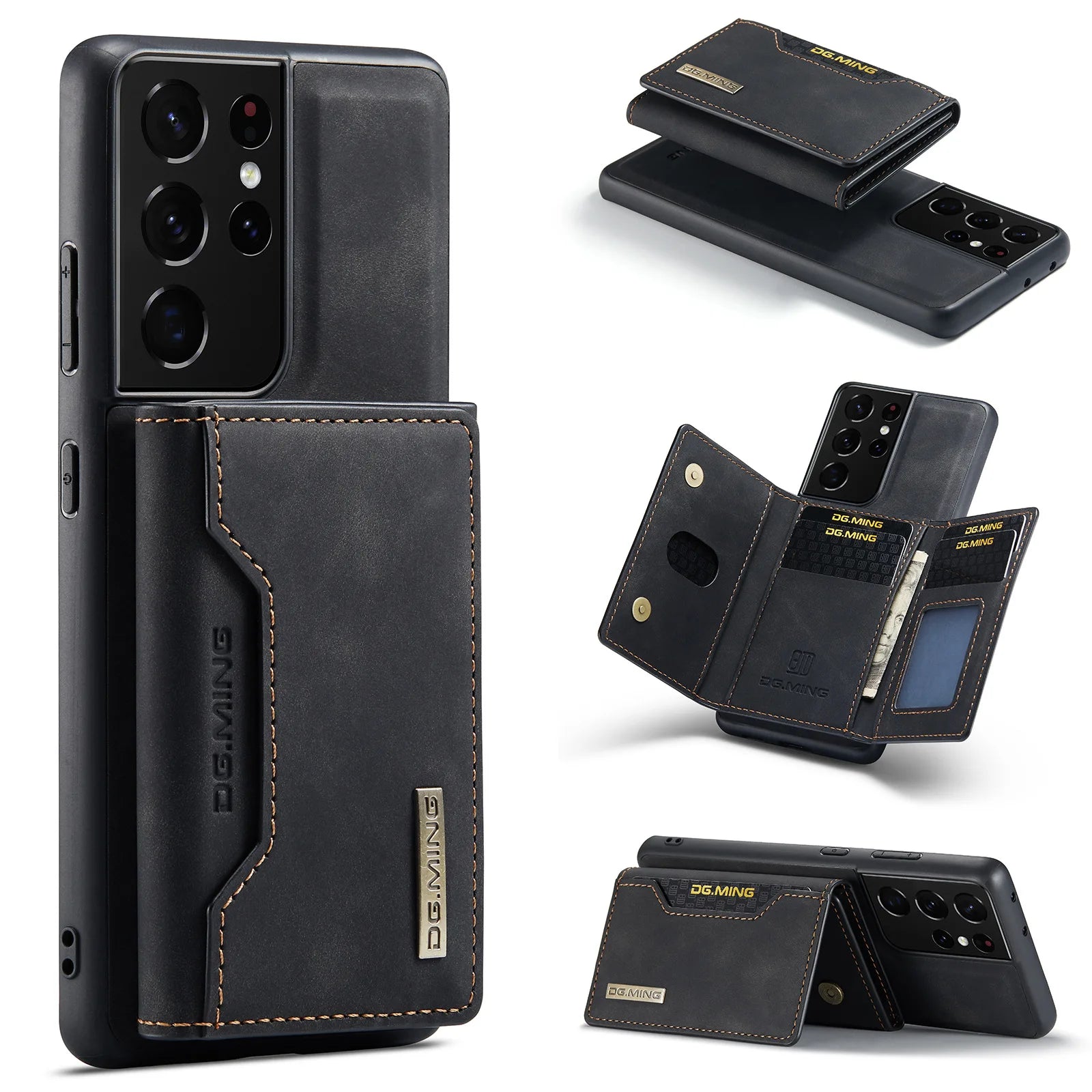 Luxury Leather Magnetic attraction Phone Case For Samsung Galaxy S23 S20 S21 FE S22 Plus Note 20 Ultra Card Holder Wallet Cover