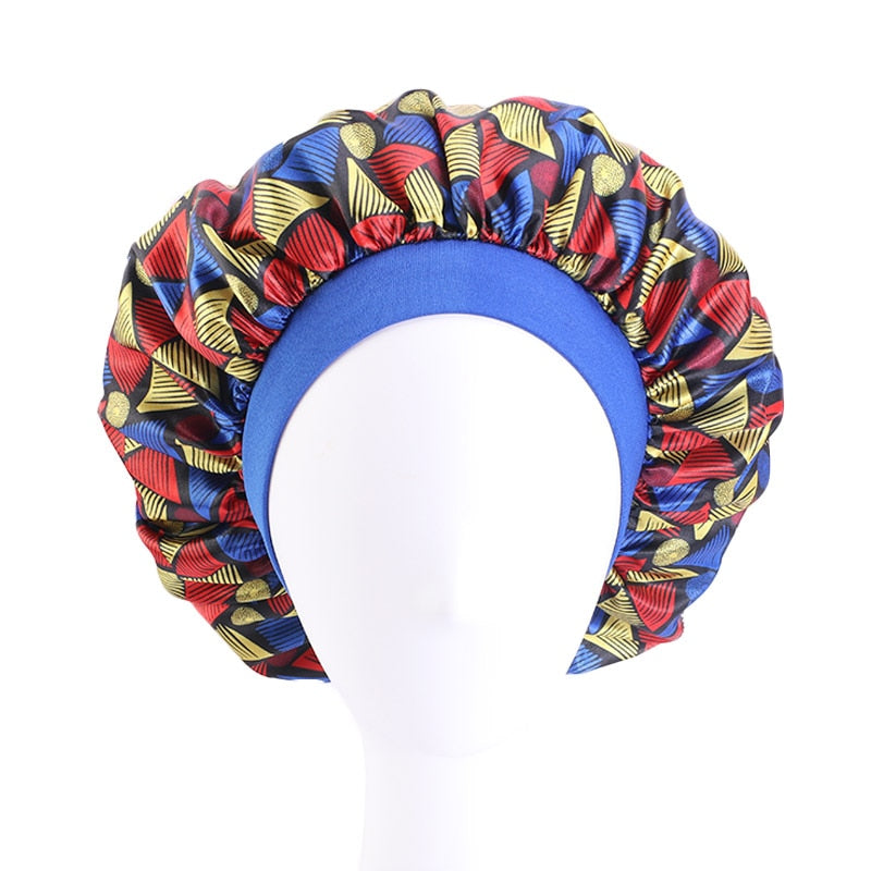 2 pcs/ set Satin Bonnet Sleep Cap Mommy and Me Girl&#39;s African Print Child Turban Hair Cover Baby Hat Hair Accessories
