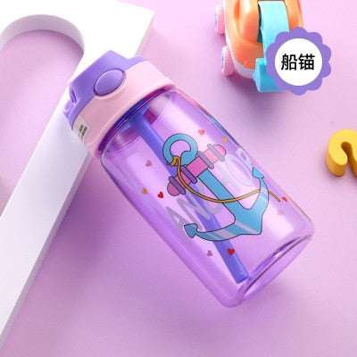 Kids Water Sippy Cup Creative Cartoon Baby Feeding Cups with Straws Leakproof Water Bottles Outdoor Portable Children & Cups