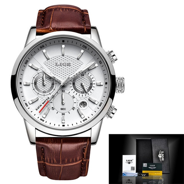 Top Brand Luxury Men Wrist Watch made with leather Quartz Watch  Waterproof Male Clock Relogio Masculino