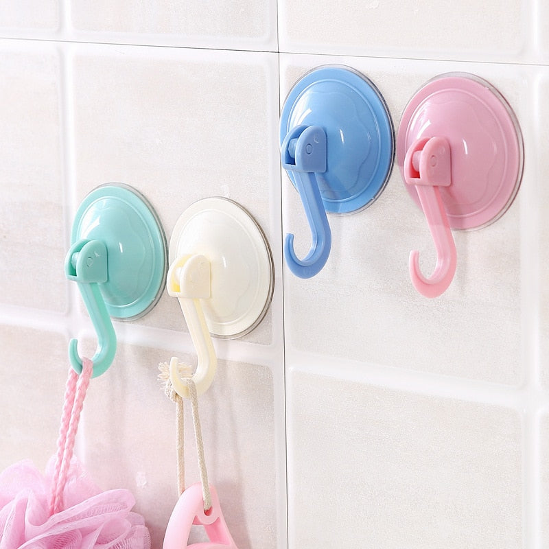 Powerful Vacuum Suction Cup Hooks Kitchen Bathroom Towel Strong Heavy Duty Adhesive Wall Hooks