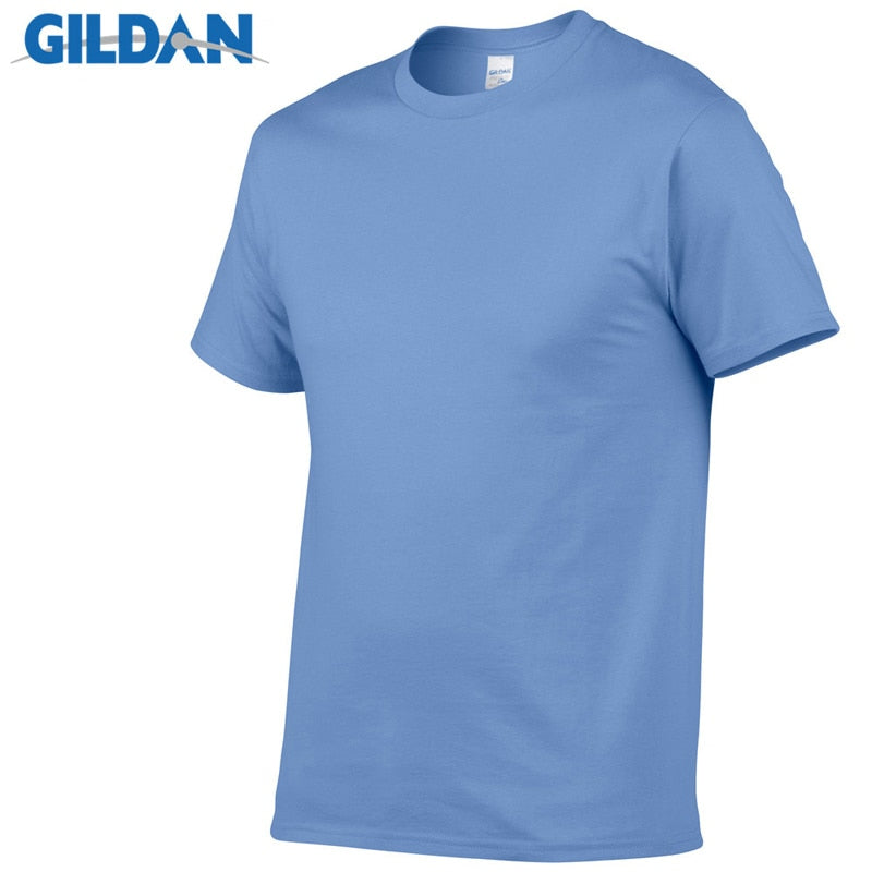 Men Summer 100% Cotton T-Shirt Men Casual Short Sleeve O-Neck T Shirt
