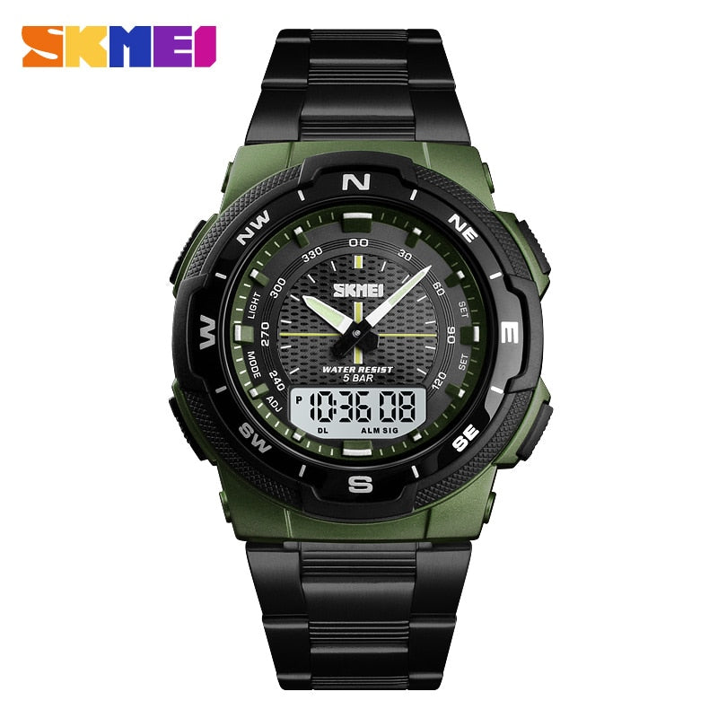 SKMEI Men Watch Fashion Quartz Sports Watches Stainless Steel Strap Men Watches Top Brand Luxury Business Waterproof Wrist Watch