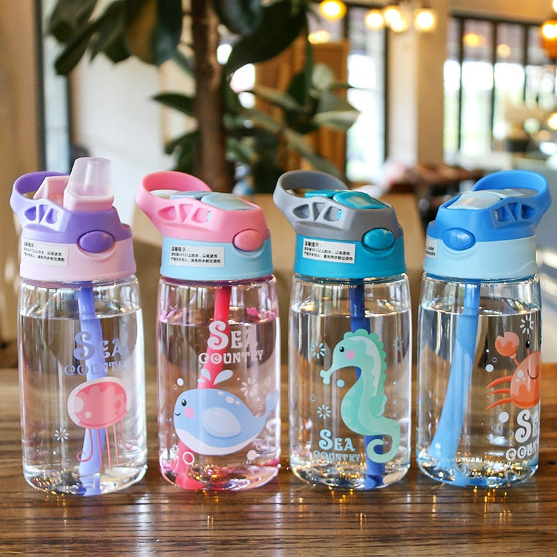 Kids Water Sippy Cup Creative Cartoon Baby Feeding Cups with Straws Leakproof Water Bottles Outdoor Portable Children & Cups