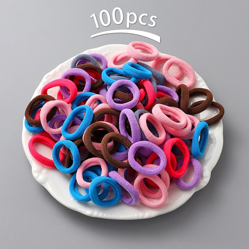 100Pcs Children Hair Accessories Rubber Bands