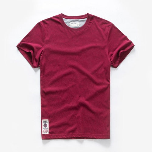 Men T-shirt Cotton Solid Color T-shirt Men Causal O-neck Basic Tshirt Male High-Quality Classical Tops