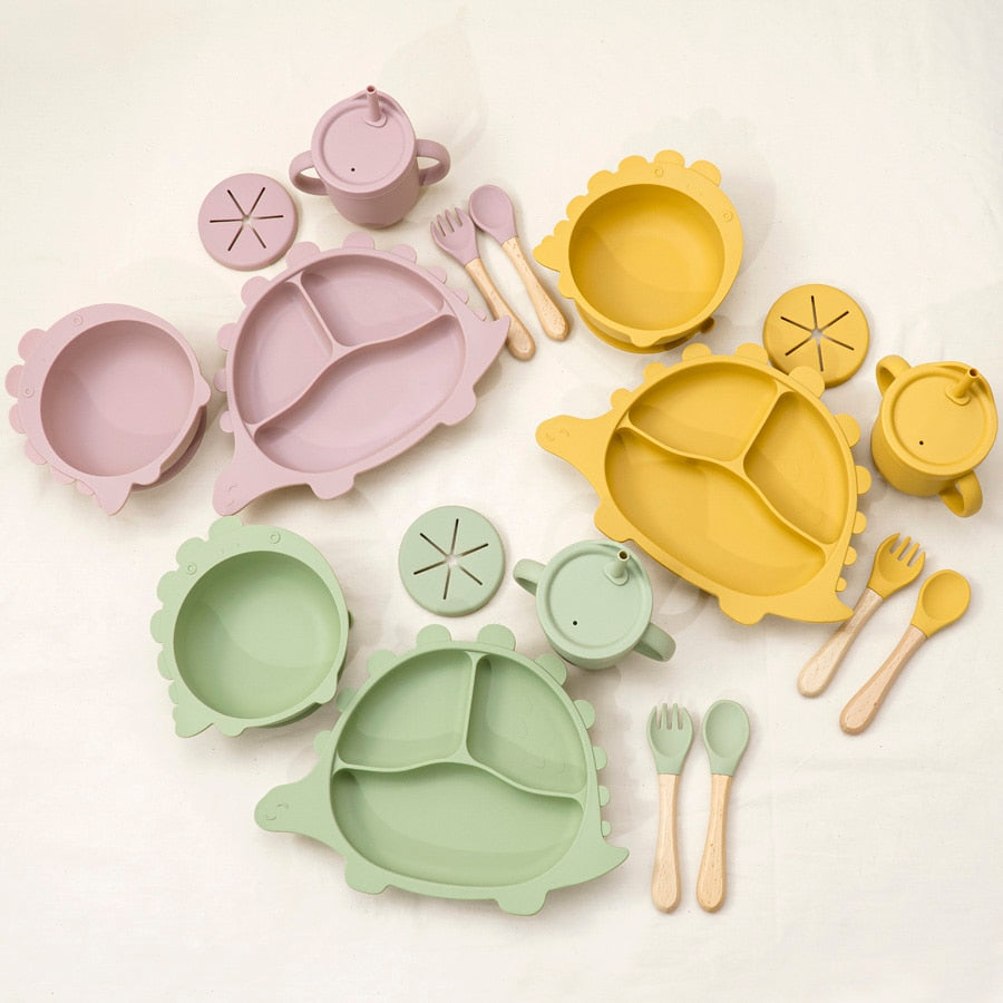 Newly Designed Weaning Feeding Children & Tableware Kawaii Shape Baby Sucker Food Plates Bowls Drinking Mug Snack Cup Baby Stuff