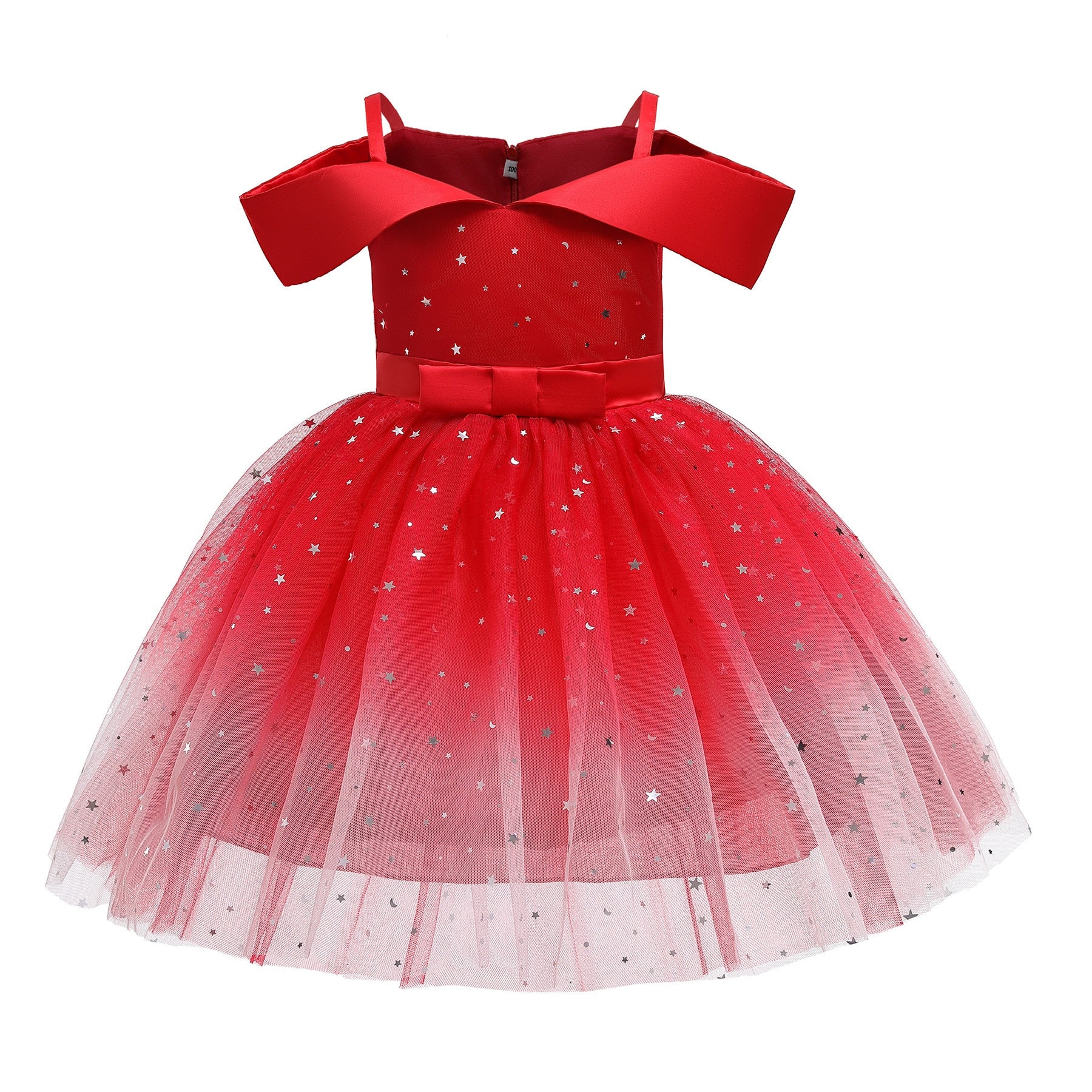 Girls Flower Striped Dress  with Floral for Princess