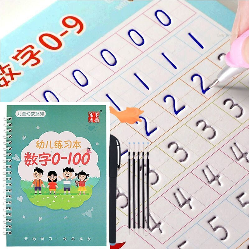 Various Languages Practice Copybook Magic Book Reusable Learn Letter Numbers Drawing Math Writing Children Calligraphy