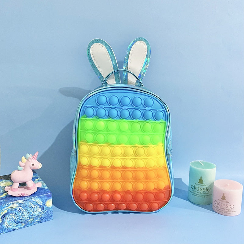 Waterproof Pop Fidget Backpack Toddler Pops Bubble Backpack for Girls.Toy Stress Relief for Kids