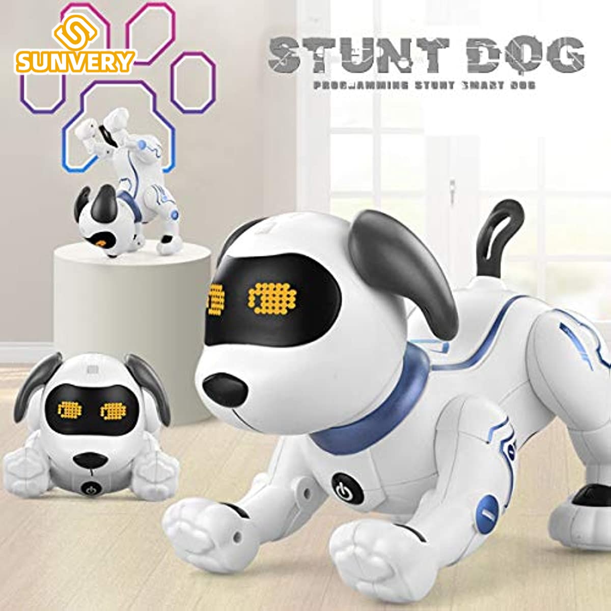 Remote Control Dog RC Robotic Stunt Puppy Voice Control Toys Handstand Push-up Electronic Pets Dancing Programmable Sound Robot