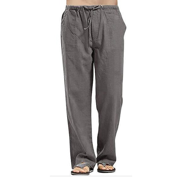 Products
Cotton Linen Harem Pants Men Solid Elastic Waist Streetwear Baggy Drop-crotch Pants Casual Trousers