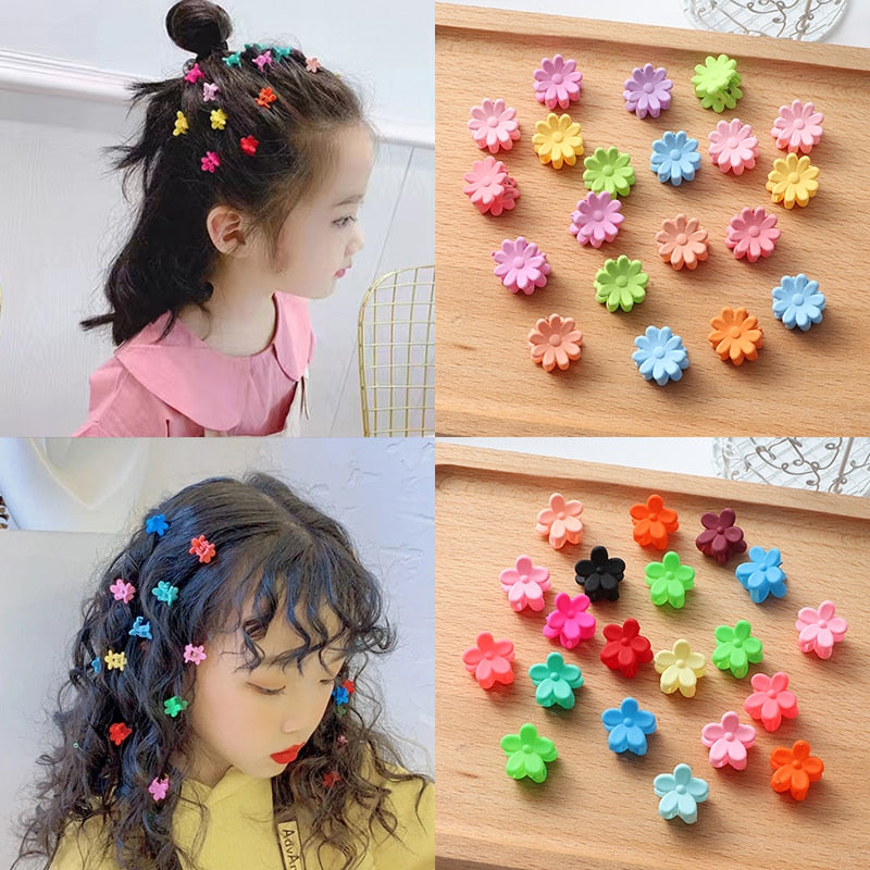 Girls Cute Colorful Hair Clips Flower Star Crown Small Hair Claws Kids Sweet Hairpin Cartoons Fashion