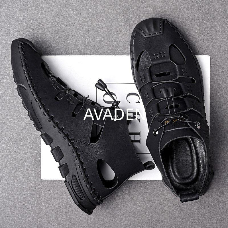 Sandals Man Fashion Outdoor Beach Breathable Platform  Casual Baotou Hole Shoes for Men Beach Indoor Roma Sandals New Hot Summer