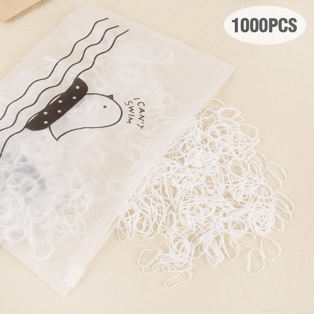 1000Pcs Colorful Disposable Hair Bands for Children