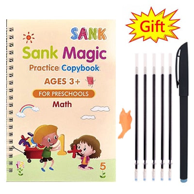 Various Languages Practice Copybook Magic Book Reusable Learn Letter Numbers Drawing Math Writing Children Calligraphy