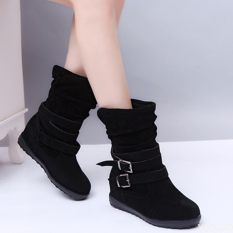 Black Botas Non Slip Flat Ankle Boots Botas Mujer