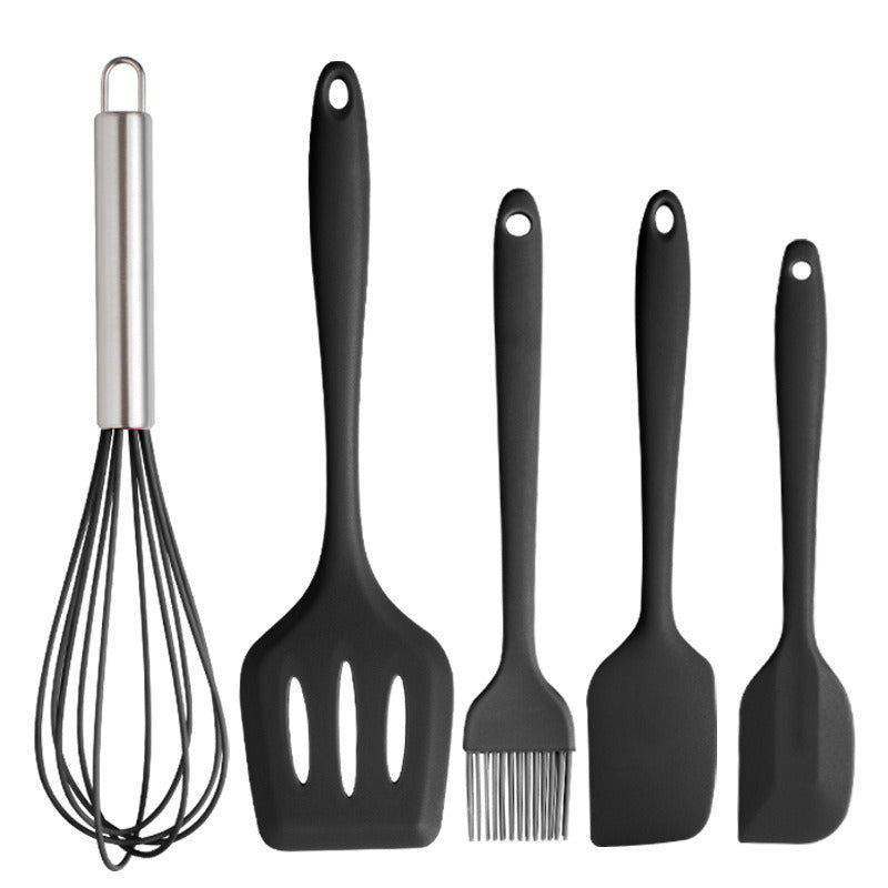 The manufacturer supplies silica gel kitchenware set; scraper; 5-piece baking tool set; pot; spatula; cooking spoon