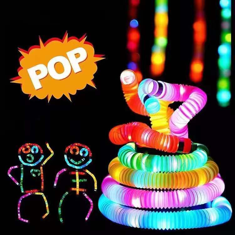 12 PCS Light up LED Pop Tubes;  Glow Sticks Necklaces & Bracelets Party Pack;  Glow in The Dark Party Favor Supplies Decoration for Halloween;  Wedding;  Birthday;  Camping Games & Activities