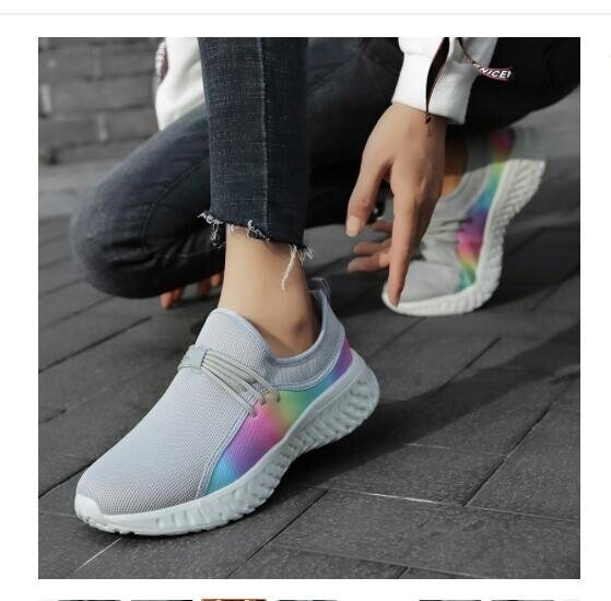 Colorful Breathable Flying Woven Sneakers