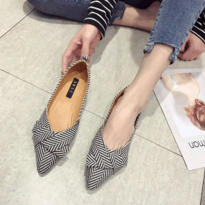 Women Flats Pointed Toe Bowknot Black Red Lady Flat Heel Shoes Casual Shoes
