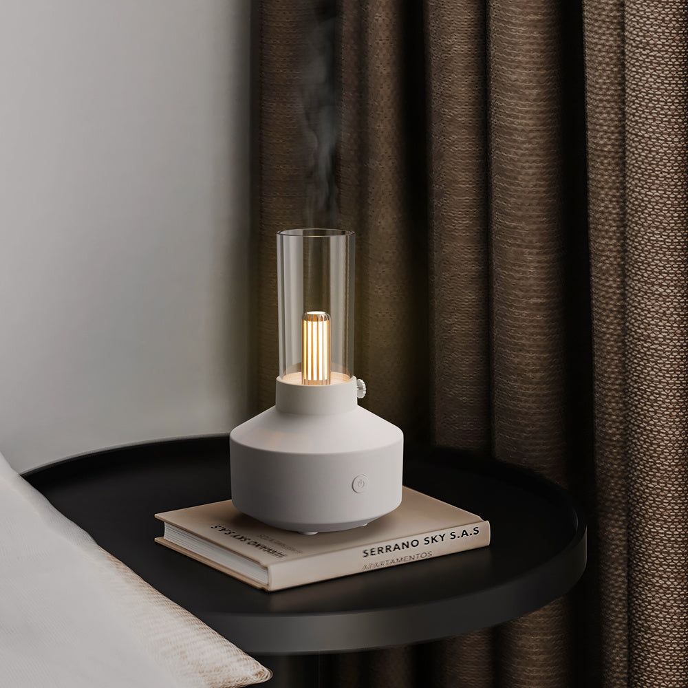 2023 New Design Ultrasonic Smart Humidifier 130ml Essential Oil Aroma Diffuser Candlelight Aroma Diffuser for Home