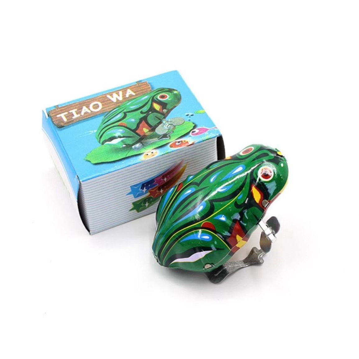 Wind Up Frog Toy; Jumping Frog Retro Toy; Green Metal Jumping Frog; Interesting Toys For Kids Gift