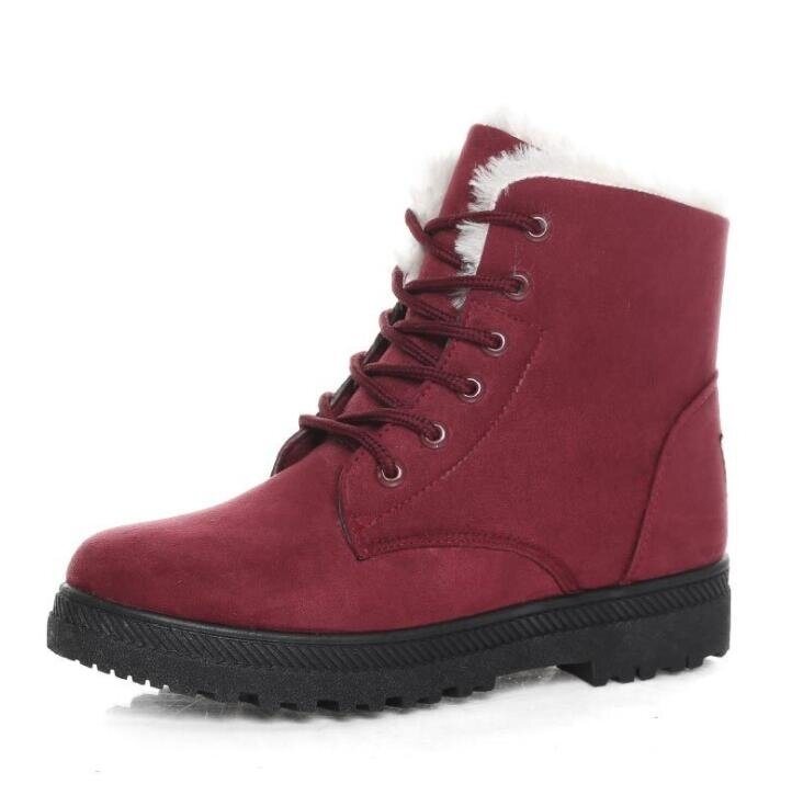 Lace Up Fleece Sneakers Boots