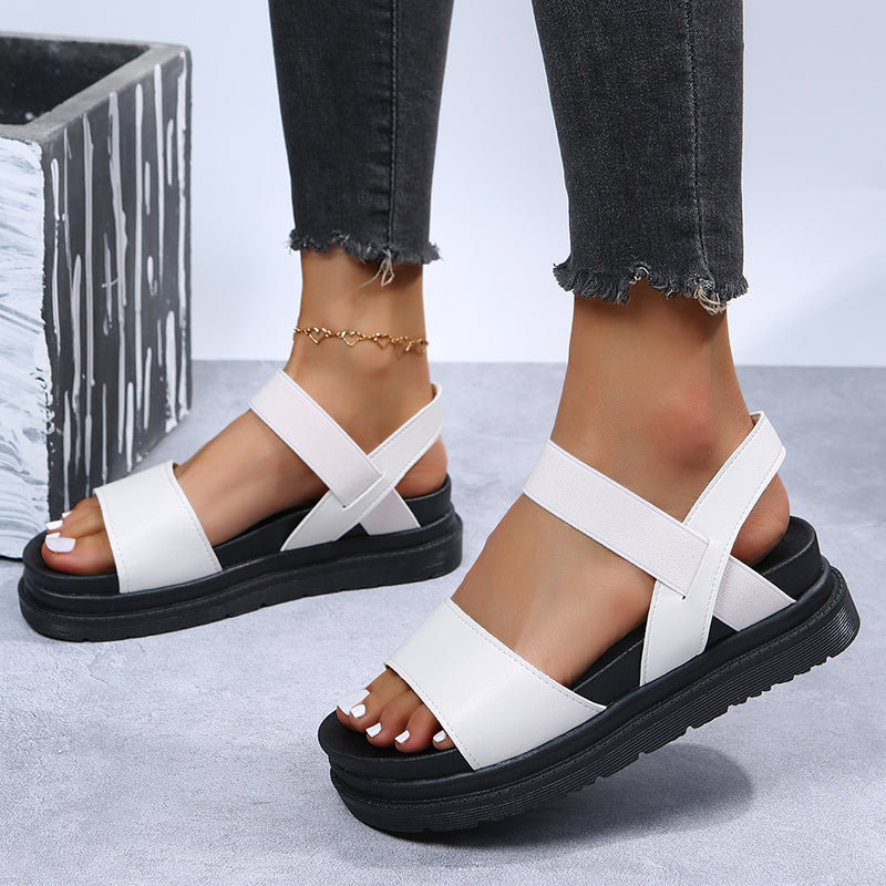Summer Comfort Wedge Buckle New Black Multicolored Girls Sandals