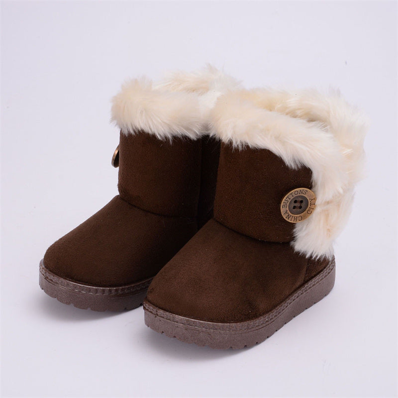 Thicken Children Boots Winter Plush Ankle Boots Outdoor Warm Snow Boots Non-slip Toddler Baby Cotton Shoes botte enfant fille
