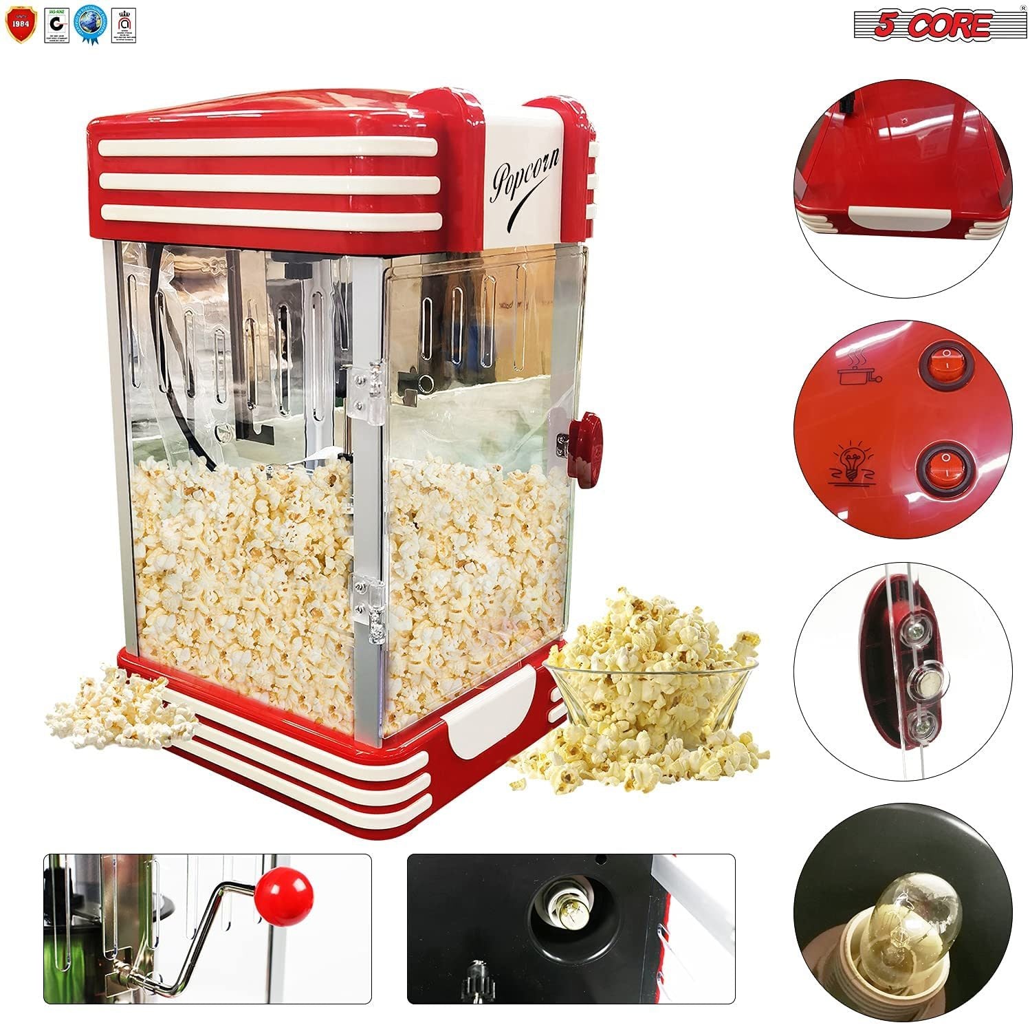 Commercial Popcorn Machine Also used in Home; Party; Movie Theater Style 8 oz. Ounce Antique 300 Watts Big Grande Size 5 Core-POP-850