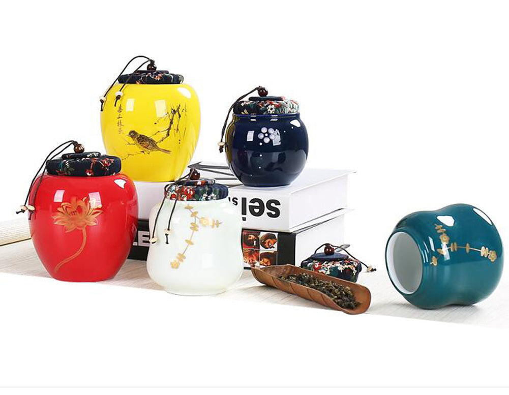 Chinese Retro Porcelain Storage Jars Tea Tins Good Ornaments,K4