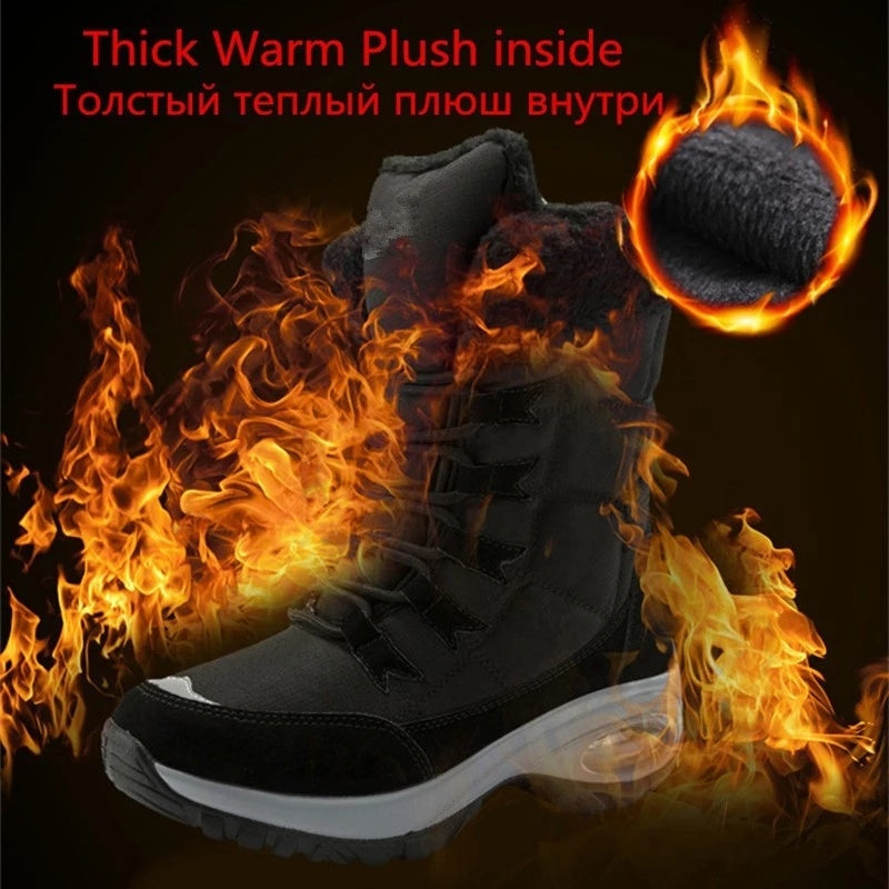 Brand Winter Waterproof Women Snow Boots Fur Women Platform Ankle Boots Outdoor Non-slip Sneakers Warm Plush Women's Boots 35-42