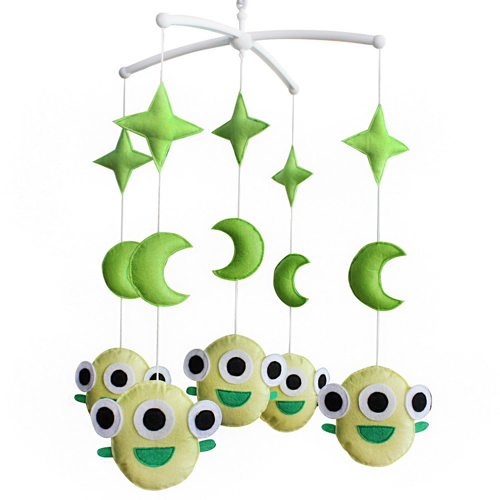 Baby Musical Crib Mobile Green Monsters Moon Stars Halloween Decor Crib Mobile Infant Toy Baby Gift