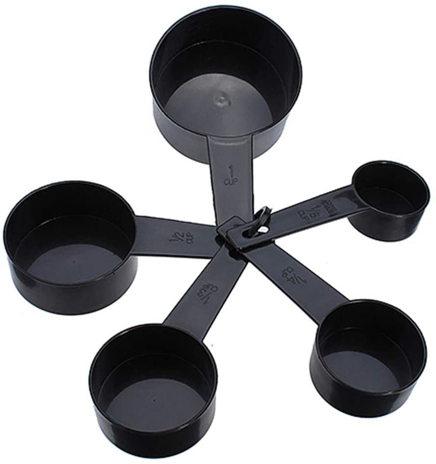 Measuring Set 10 pieces Black Plastic Measuring Spoons and Cups for Baking Tools