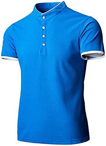 Men's Casual Colorblock Shirts Fashion Slim Fit T-Shirts Polo Shirts Short Sleeve Sports Shirts