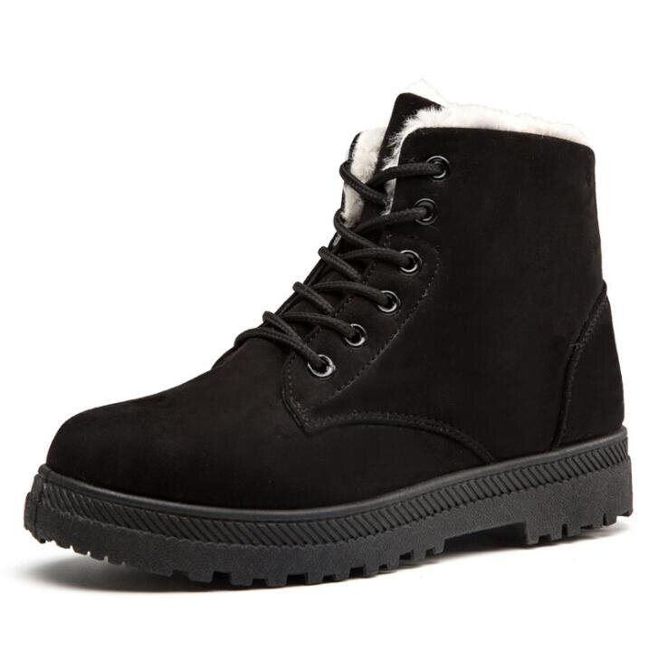 Lace Up Fleece Sneakers Boots