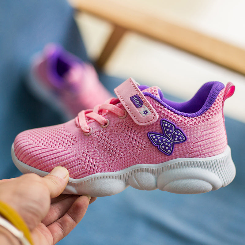Comfortable and Soft Kids Sneakers - Breathable Girls' Sports Shoes for Outdoor Walking and Running - Ideal Baby Shoes for Active Children