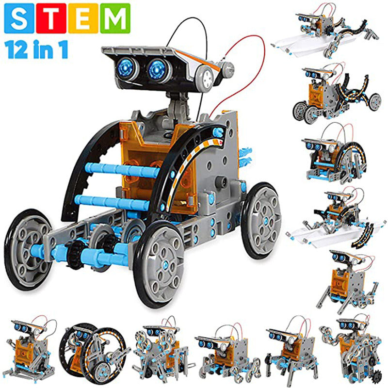 STEM Solar Robot Kit For Kids; 12-in-1 Educational STEM Science Experiment Toys; Solar Powered Building Kit DIY For 8 9 10 11 12 13 Years Old Boys & Girls Kids Toy