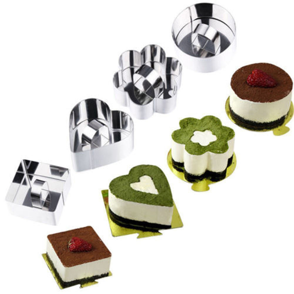 Stainless Steel Cake Cutter Bakeware Mini Fondant Mousse Mold Kitchen DIY Tool